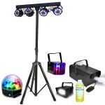 Pack pied lumire portique dj boost - light70 4 projecteurs - machine fume party - sm400 - ensemble ...