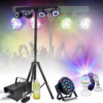 Pack pied lumire portique dj boost - light70 4 projecteurs - machine fume party - sm400 - projecteur ...