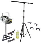 Pack portique lumire dj - support 2 - en - 1 ibiza light - machine fume lsm900w - 4 accroches crochets ...