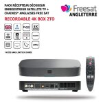 Pack récepteur décodeur enregistreur satellite 4k tv box 2to + chaines anglaises freesat 106 chaines, ... Pack récepteur décodeur enregistreur satellite 4k tv box 2to + chaines anglaises freesat 106 chaines, ...