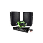 Pack sono 2 enceintes bms08 amplificateur 1000w bms1000 et table de mixage mini4