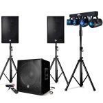 Pack sono 2200w - enceintes / caisson / pieds - usb / bluetooth - bms - 1512, câbles, portique lumière, ... Pack sono 2200w - enceintes / caisson / pieds - usb / bluetooth - bms - 1512, câbles, portique lumière, ...