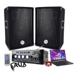 Pack sono 600w, ampli usb bluetooth + 2 enceintes 300w + divers cables pa dj sono mix soiree maison famille ... Pack sono 600w, ampli usb bluetooth + 2 enceintes 300w + divers cables pa dj sono mix soiree maison famille ...