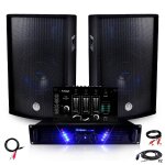 Pack sono ampli amp - 300 + hp bms - 12 de 2x600w table de mix + cblages