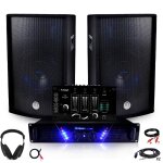 Pack sono ampli amp - 300 + hp bms - 12 de 2x600w table de mix + casque