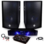 Pack sono ampli amp - 300 + hp bms - 12 de 2x600w table de mix usb + cbles