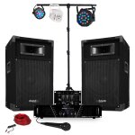 Pack sono ampli + enceintes 500w + table de mixage + 3 jeux de lumières + portique Pack sono ampli + enceintes 500w + table de mixage + 3 jeux de lumières + portique