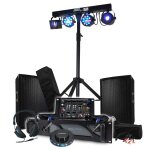 Pack sono bm sonic ampli 1000w, paire d'enceintes 2x300w, table de mixage, + 48 effets lumires euphoria, ...