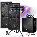 Pack sono bm sonic mega basses 3200w caisson / subwoofer bi - amplifi 18  46cm - hp 215, portique 4 ...