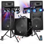 Pack sono bm sonic mega basses 3200w caisson / subwoofer bi - amplifi 18  46cm - hp 215, portiques 8 ...