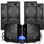 Pack sono bm sonic mega basses caissons bi - amplifi� 18  46cm 2x1200w , 4 enceintes 4x2000w sono dj ...