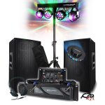 Pack sono complet 3200w bm sonic ampli 2000w, paire d'enceintes 2x600w, table de mixage, portique 4 lumières ... Pack sono complet 3200w bm sonic ampli 2000w, paire d'enceintes 2x600w, table de mixage, portique 4 lumières ...