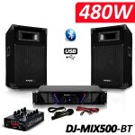 Pack sono complet dj - mix500 - bt ampli + enceintes 500w + table de mixage usb bluetooth micro + câbles ... Pack sono complet dj - mix500 - bt ampli + enceintes 500w + table de mixage usb bluetooth micro + câbles ...