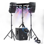 Pack sono dj 1200w complet bm sonic enceintes + sub 38cm usb / bluetooth, câbles, portique eclairage ... Pack sono dj 1200w complet bm sonic enceintes + sub 38cm usb / bluetooth, câbles, portique eclairage ...