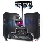 Pack sono dj 3400w ampli 2000w, paire d'enceintes passives 2x700w, table de mixage, portique 8 lumires ...