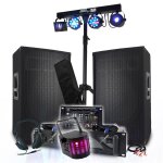 Pack sono dj 3400w amplificateur 2000w, enceintes passives 2x700w, table de mixage, euphoria portique ...