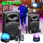 Pack sono dj actif amplifi sur batterie 1600w ibiza sound port - 12vhf mariage karaok anniversaire, ...
