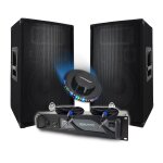 Pack sono dj bm sonic ampli 2000w paire d'enceintes 2x600w, cbles, sonorisation pro, ovni led, fte ...