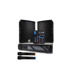 Pack sono dj bm sonic amplificateur 1000w, paire d'enceintes 8 pouces , c�bles, table de mixage 2 micro ...