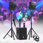 Pack sono dj complet 1000w bm sonic, 2 enceintes satellites sub 31cm usb / bluetooth 2 micros, animation, ... Pack sono dj complet 1000w bm sonic, 2 enceintes satellites sub 31cm usb / bluetooth 2 micros, animation, ...