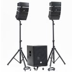 Pack sono dj complet bm sonic bms - 15 - array - bt, 1200w, enceintes satellites, caisson 38cm usb / ...