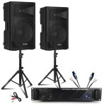 Pack sono dj ibiza 2 enceintes passives xtk15 - mkii 15 ; 600w - ampli 2x800w amp1000 - mkii - pieds ...