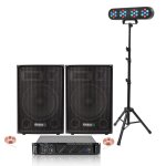 Pack sono ibiza 2 enceintes passives 2x700w - ampli 2x600w - pied portique jeux lumières 4 projecteurs ... Pack sono ibiza 2 enceintes passives 2x700w - ampli 2x600w - pied portique jeux lumières 4 projecteurs ...
