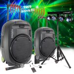 Pack sono ibiza sound port15vhf - mkii - tws, portable autonome 15 , 1600w usb / / bluetooth / couplage ...