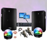 Pack sono karaok ampli stro bluetooth usb sd ltc mfa1200usb - bt - bl 2x50w - 2 enceintes ibiza 2x300w ...