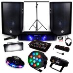 Pack sono + light ampli amp - 300 + hp bms - 12 de 1200w + pack 4 lumires effet ovni rvb strobe las ...