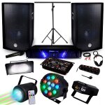Pack sono + light ampli amp - 300 + hp bms - 12 de 2x600w + pack 4 lumires