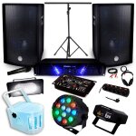 Pack sono + light ampli amp - 300 + hp bms - 12 de 2x600w + pack 4 lumires derby kolor rvb strobe laser ...