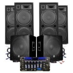 Pack sono mega basses caissons bi - amplifi� 18  46cm 2x1200w 4 enceintes 4x2000w, table de mixage ibiza ...