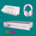 Pack sonorisation amplificateur 500w sa500 + table de mixage 3 voies 5 entres + casque