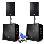 Pack sonorisation - bm sonic bms - 151515 - 3000w - enceintes dj 15  + 2 caissons 15  + pieds - usb / ...