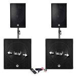 Pack sonorisation - bm sonic bms - 181815 - 3400w - enceintes dj 15  + 2 caissons 18  + pieds - usb / ...