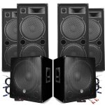 Pack sonorisation bm sonic mega basses caissons bi - amplifis 18  46cm 2x1200w , 4 enceintes 4x2000w ...