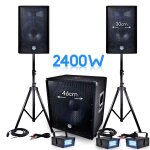 Pack sonorisation dj pa bms - 1812 2400w sub 46cm - 2 hp 30cm + câbles + 3 mini ledstrobes lytor Pack sonorisation dj pa bms - 1812 2400w sub 46cm - 2 hp 30cm + câbles + 3 mini ledstrobes lytor