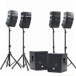 Pack sonorisation dj complet 2400w bm sonic bms - 15 - array - bt, 4 enceintes satellites, caissons 38cm ...