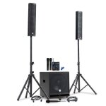 Pack sonorisation dj complet bmsonic bms - 15 - slim - bt 1200w, table de mix 2 micros sans fils usb ...