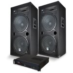Pack sonorisation dj pa enceintes 2x15 / 38cm 4000w bassreflex bm sonic - ampli xga 2000w - cables Pack sonorisation dj pa enceintes 2x15 / 38cm 4000w bassreflex bm sonic - ampli xga 2000w - cables