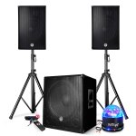 Pack sonorisation dj prestations bm sonic 2500w - enceintes dj 15 + caisson 15 + pieds - usb / bluetooth, ... Pack sonorisation dj prestations bm sonic 2500w - enceintes dj 15 + caisson 15 + pieds - usb / bluetooth, ...