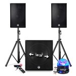 Pack sonorisation dj prestations bm sonic 2700w - enceintes dj 15 + caisson 18 + pieds - usb / bluetooth ... Pack sonorisation dj prestations bm sonic 2700w - enceintes dj 15 + caisson 18 + pieds - usb / bluetooth ...