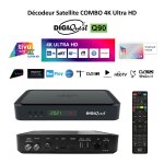 Pack tivsat dcodeur satellite combo 4k ultra hd - digiquest 4k hbbtv q90 + carte tivsat activation ...