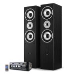 Paire d'enceintes l766 - bk noir acoustiques hifi / home - cin�ma 2x500w + amplificateur stereo - usb ...