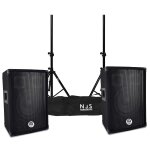 Paire d'enceintes sono dj bm sonic bms - 08, bass reflex trap�zo�dal � 3 voies 8  / 20cm - 2 x 300w - ...