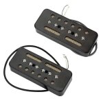 Une paire de micros de barre de savon a simple bobinage noir pour guitare electrique p - 90 p90 50mm ...