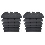 Panneaux acoustiques en mousse de studio, pack de 12 pyramides, 2x12x12 pouces, mousse insonorisante, ...