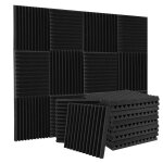 Panneaux en mousse acoustique, 48 paquets de panneaux acoustiques (1x12x12) pouces conception ignifuge ...