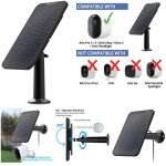 Panneau solaire de charge pour arlo ultra, ultra 2, pro 3, pro 4, go 2, pro 5s, support de cble, noir, ...